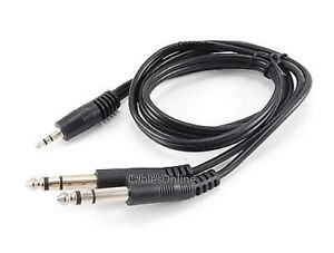 Stereo 3.5mm Male to Dual 1/4" Stereo Male Y-Splitter Audio Cable