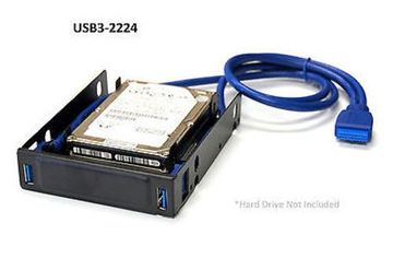 USB 3.0 2-Port Front Panel Hub Bracket for Dual 2.5" HDD/SSD to 3.5" PC tray