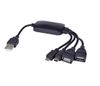 4-Port USB 2.0 Smart Hub - 2 USB Ports / 1 Micro USB Port / 1 Mini USB Port