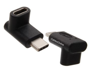 Right-Angle USB-3.1 Type-C Male to Type-C Female Extension Adapter, T-Type