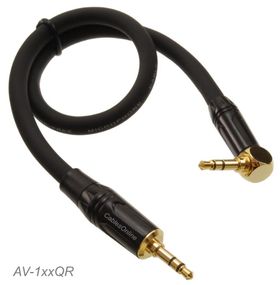Right-Angle to Straight 3.5mm TRS Stereo Male to Male Pro Audio Cable