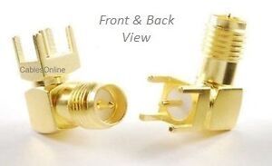 RP-SMA Female Jack PCB Mount, Gold Plated Right-Angle RF Connectors