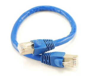 Shielded CAT6A Network STP 500MHz Bare Copper Ethernet RJ45 Patch Cable