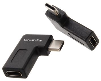Side-Angle USB-3.1 Type-C Male to Type-C Female Extension Adapter