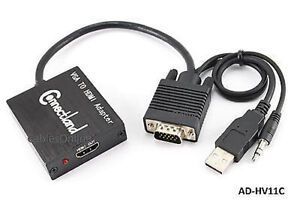 VGA to HDMI Display Converter w/ USB and 3.5mm Stereo Audio Support