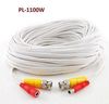 100ft White CCTV Security Camera M/F DC Power Cable w/ BNC Male Plugs