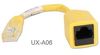 6-inch " Cross-Over CAT.5e RJ45 Male to Female Pigtail Adapter Yellow