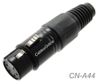 XLR 4-Pin Female Solder Type Black Metal Connector XLR 4-Pin Female Solder Type Black Metal Connector