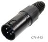 XLR 4-Pin Male Solder Type Black Metal Connector XLR 4-Pin Male Solder Type Black Metal Connector