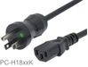 Hospital Grade Green Dot 5-15P to C13 SJT 18/3 AWG Black Color Power Cord