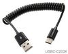 3ft USB-3.1 Type-C Male to USB-2.0 Type-A Male Coiled Cable
