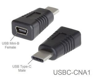 USB Type-C Male to USB Mini-B 5-Pin Female USB 2.0 Adapter