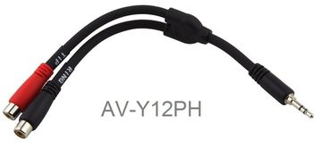 6-inch 3.5mm Stereo Male to Dual RCA Female Left/Right PigHog Y-Cable