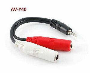 6" 3.5mm Stereo Male to Dual 1/4" Mono Female Y-Splitter Cable