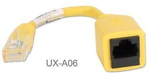 6-inch " Cross-Over CAT.5e RJ45 Male to Female Pigtail Adapter Yellow