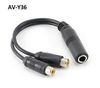 6inch 1/4" Mono Female to 2-RCA Female Y-Splitter Cable