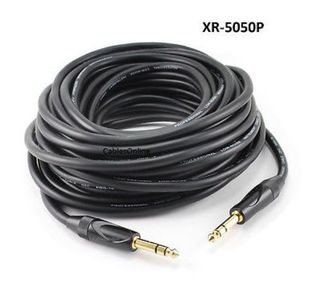 50ft Low Noise 1/4" (6.3mm) Stereo TRS Male to Male 16AWG Audio Cable