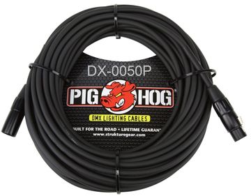 50ft Pig-Hog XLR 3-Pin M/F DMX Shielded Stage Lighting Data Cable