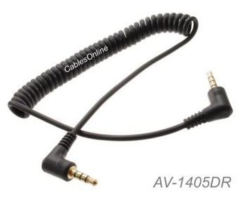 5ft Right-Angle 3.5mm (1/8") Stereo TRRS 4-Pole Male/Male Coiled Audio Cable