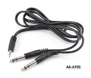 5ft Stereo 3.5mm Male to Dual 1/4" Stereo Male Y-Splitter Audio Cable