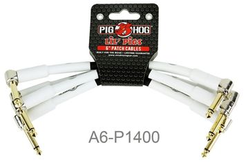 4-Pack Pig-Hog 6in 1/4" 90-Degree Mono TS Male/Male, 8mm/OD, White