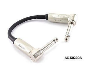 4" Kirlin Right-Angle 1/4" Mono 18AWG Male/Male Effects Pedal Instrument Cable