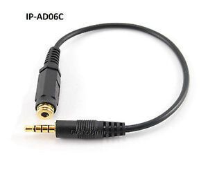 3.5mm Stereo TRRS 4-Pole M to F iPhone Headset Adapter Cable
