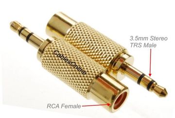 3.5mm Stereo TRS Male Plug to RCA Female Jack Audio Adapter