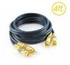 4ft 2-RCA to 2-RCA Gold-Plated Male to Male DJ/Mixer/Stereo System Audio Cable