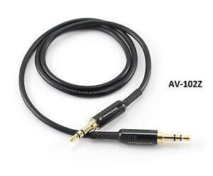 2ft TRS 3.5mm Stereo Male/Male Slim Connector Audio Cable