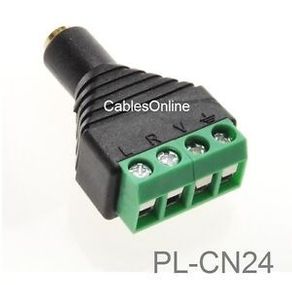 2.5mm TRRS 4-Pole Female Jack to AV 4-Screw Terminal Block Balun Connector