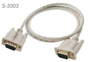 3ft DB9 Male to Male Straight-Through Fully Wired Serial RS232 Cable