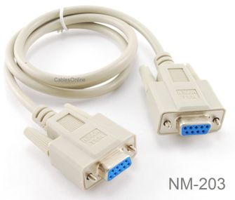 3ft DB9 Null Modem Female/Female RS232 Serial Cable
