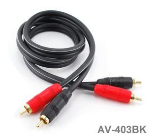 3ft Kirlin 2-RCA to 2-RCA Male to Male DJ/Mixer/Stereo Noise-Free Audio Cable