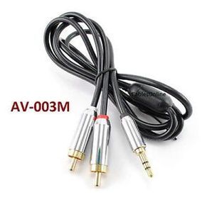 3ft Mobile-Type Stereo 3.5mm (1/8") Male to 2-RCA Male Flexible Audio Cable