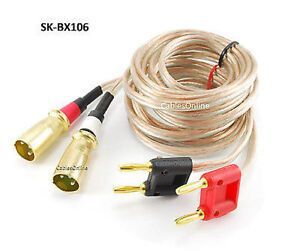 6ft CablesOnline 14AWG Speaker Wire Pair Banana Plug to XLR Plugs Audio Cables