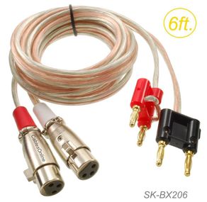 6ft CablesOnline 14AWG Speaker Wire Pair Banana Plug to XLR Jacks Audio Cables