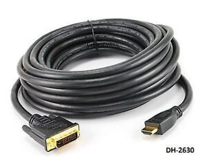 30ft DVI-D Single Link to HDMI Male/Male 26AWG Monitor Video Cable