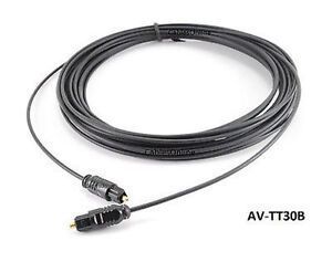 30ft Fiber Optic Toslink to Toslink OD/2.2mm Digital Audio Slim Type Cable