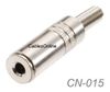 3.5mm 1/8" Stereo TRS Silver Female Connectors with Spring Relief 3.5mm 1/8" Stereo TRS Silver Female Connectors with Spring Relief