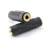 3.5mm Stereo Barrel Connector F/F Coupler Gender Changer, Black/Gold 3.5mm Stereo Barrel Connector F/F Coupler Gender Changer, Black/Gold