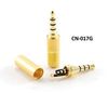 High-Quality 3.5mm 1/8" Stereo TRRS 4-Pole Male Plug Connector, Gold High-Quality 3.5mm 1/8" Stereo TRRS 4-Pole Male Plug Connector, Gold