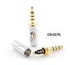 High-Quality 3.5mm 1/8" Stereo TRRS 4-Pole Male Plug Connector, Silver High-Quality 3.5mm 1/8" Stereo TRRS 4-Pole Male Plug Connector, Silver