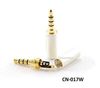 High-Quality 3.5mm 1/8" Stereo TRRS 4-Pole Male Plug Connector, White High-Quality 3.5mm 1/8" Stereo TRRS 4-Pole Male Plug Connector, White