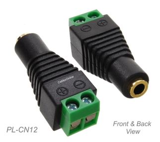 3.5mm 1/8" TS Mono Female Jack to 2-Screw Terminal Block Connector