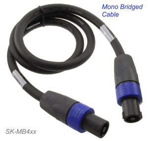 6ft Mono-Bridged Neutrik Speakon 4-Pole Male to Male Cable, (1+/1+ and 2+/1-)