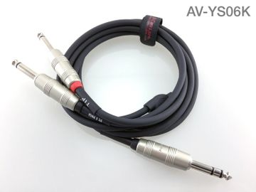 6ft Kirlin 1/4" TRS Stereo Male Plug to Dual 1/4" TS Mono Male Noise-Free Cable