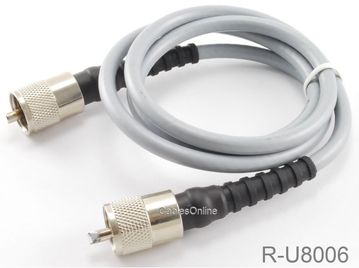 6ft RG-8/U Mini Coax UHF PL-259 Male/Male Grey Coax Cable