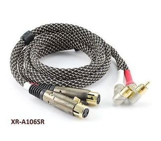 6ft Pro Series Right-Angle 2-RCA Male to 2-XLR Female Audio Cable