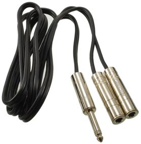 6ft Mono 1/4" Male to Dual Mono 1/4" Female 6.3mm Y-Splitter Cable